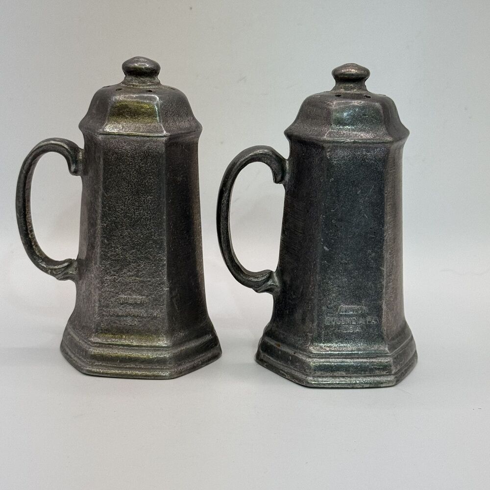 WILTON ARMETALE PEWTER SALT AND PEPPER SHAKERS